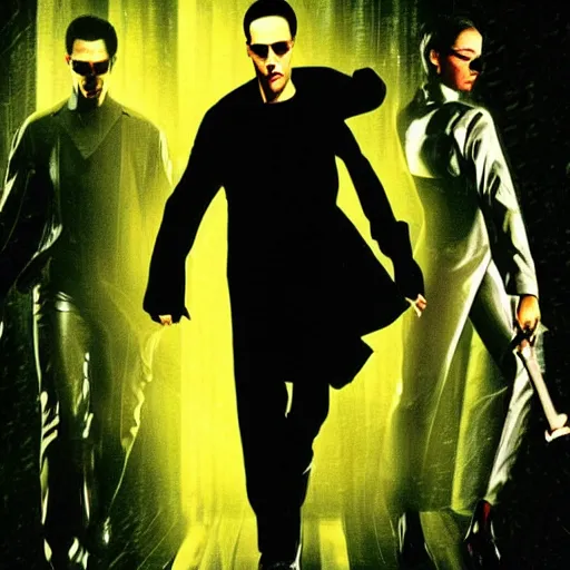 Image similar to matrix movie poster with Steve Buscemi