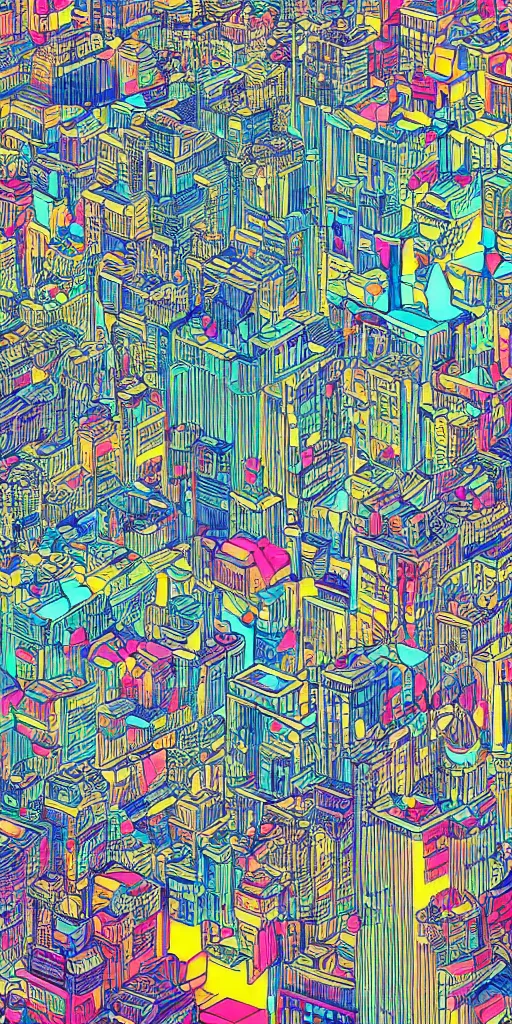 Image similar to san francisco, ultrafine detailed illustration by james jean, intricate linework, bright colors, behance contest winner, vanitas, angular, altermodern, unreal engine 5 highly rendered, global illumination, radiant light, detailed and intricate environment