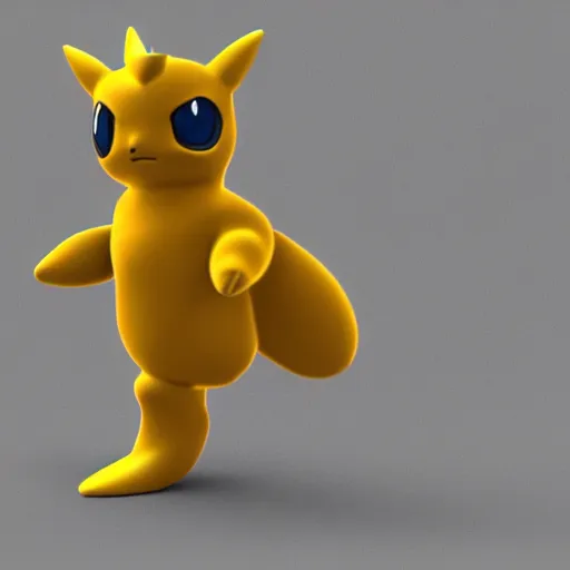 Prompt: 3 d render of an electric type pokemon