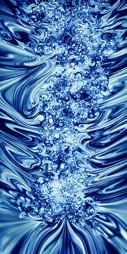 Prompt: abstract art, art nouveau, op art, detailed, hyper realistic, compelling, strange, macroscopic ink in water photography