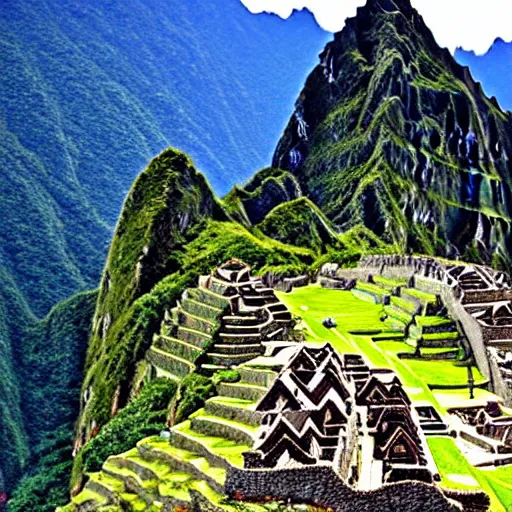 Image similar to Macchu Picchu full of New York City buildings, ultra hi resolution picture