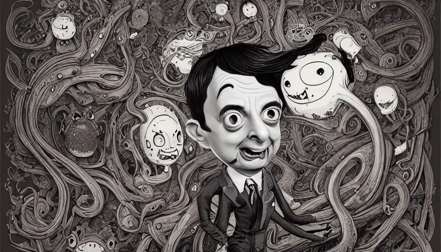 Image similar to artwork of mr beans by ross tran, by joe fenton, by anato finnstark, brush strokes, 4 k resolution