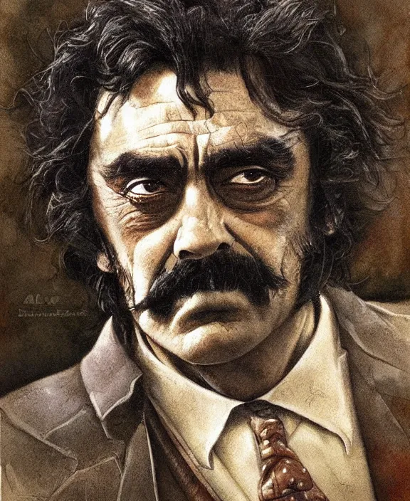 Image similar to portrait of Al Swearengen from Deadwood by Les Edwards