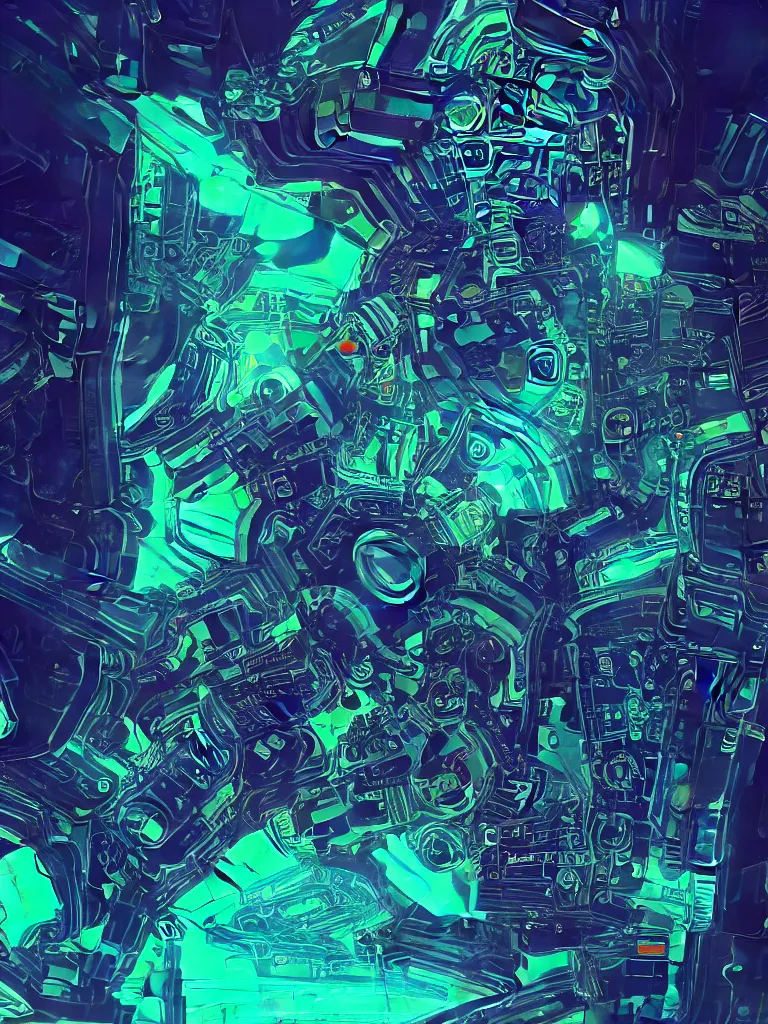 Image similar to Galactic Proxy, glitchy, glitch art, Chromatic aberration, intricate ornate concept art, machines clockwork, intricate details, thin lines, nobody feels time