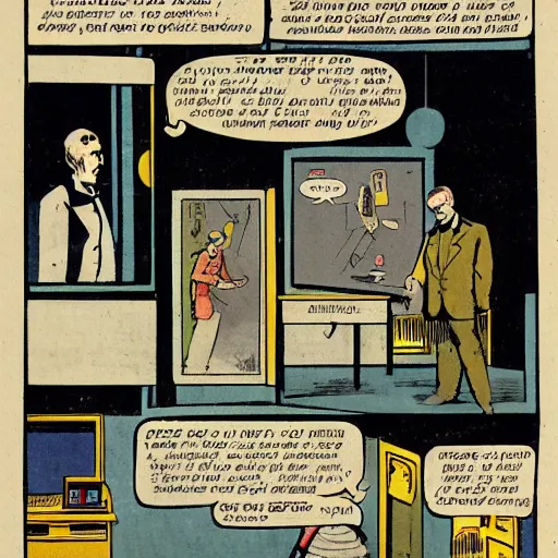 Prompt: a modern comic book page of a Victorian science laboratory