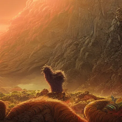 Image similar to the second coming of snuffleupagus by dan mumford, yusuke murata, makoto shinkai, ross tran, cosmic, heavenly, god rays, intricate detail, cinematic, 8 k, cel shaded, unreal engine, featured on artstation, pixiv