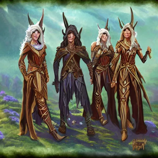 Image similar to llanowar elves, fantasy art, in style of Anson Maddocks