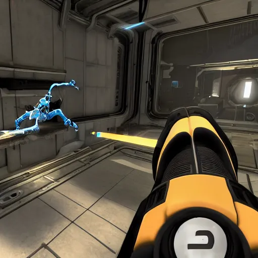 Prompt: a screenshot from portal 2 ( 2 0 1 1 )