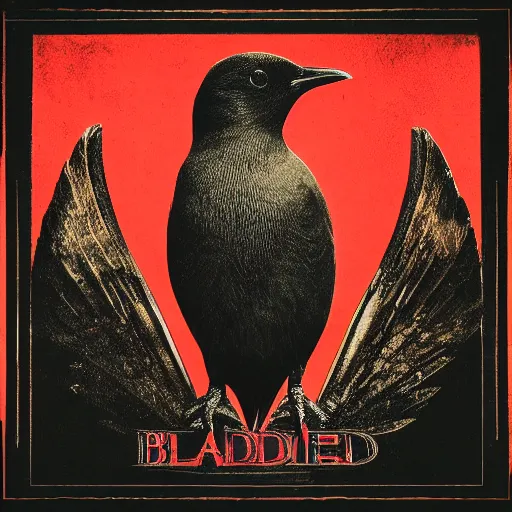 Prompt: Album cover of Blackbird, from the band Alter Bridge, alternative rock, product photo, LP, music,