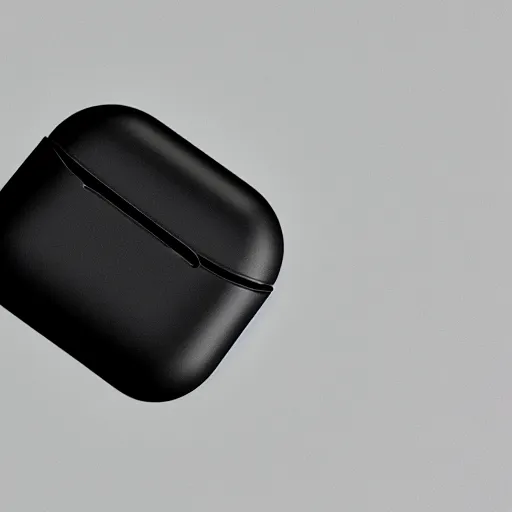 Image similar to black airpods pro case with marshmallow logo on it, studio, product photo