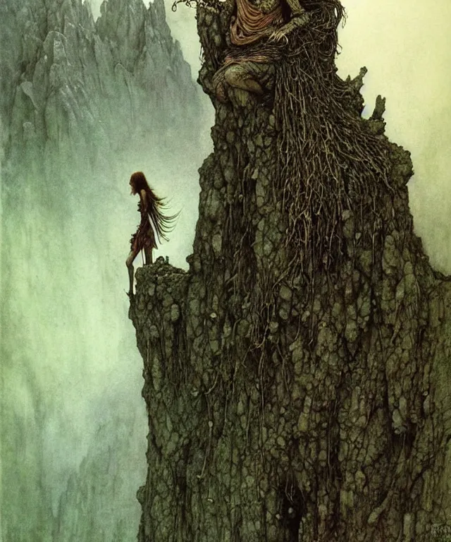 Prompt: a detailed mosquitowoman stands among the mountains. wearing a ripped mantle, robe. perfect faces, extremely high details, realistic, fantasy art, solo, masterpiece, art by zdzislaw beksinski, arthur rackham, dariusz zawadzki