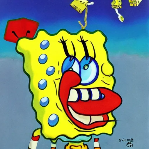 Prompt: a painting of spongebob squarepants by salvador dali, surrealism