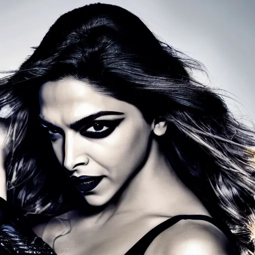 Prompt: Portrait of Deepika Padukone as Catwoman in style of Tom Ford, UHD 8K