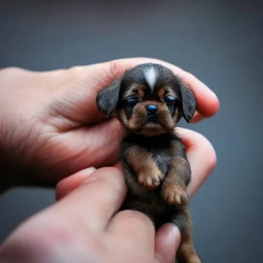 a tiny puppy that fits in a hand, extremely cute, | Stable ...