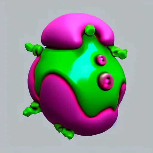 Prompt: a 3 d model of a dragon quest slime found in the game files of doom ( 1 9 9 3 )