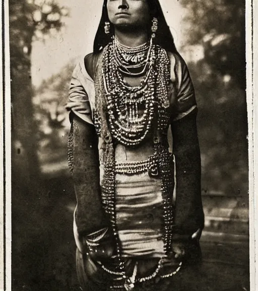 Image similar to vintage_portrait_photo_of_a_beautiful_nepalese_Victorian maiden at Pashupatinath Temple