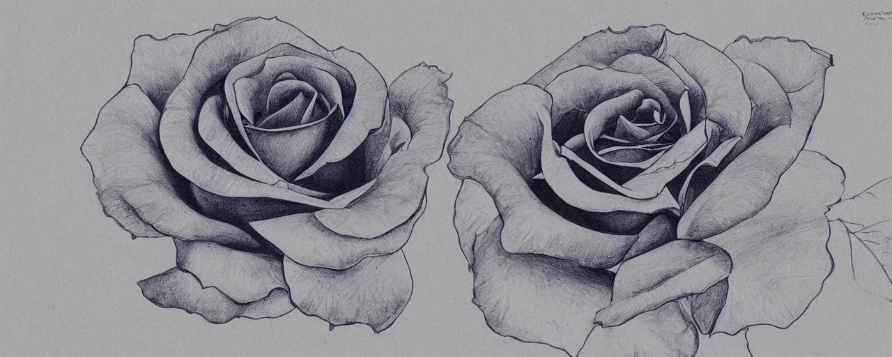 Image similar to blueprint of a rose