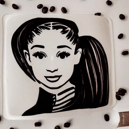 Image similar to Ariana grande coffee art in a Starbucks cup