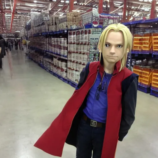 Prompt: edward elric at costco