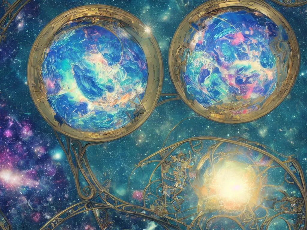 Prompt: The universe is a spheroid region 705 meters in diameter, 3d render, Sunlight Study, by Elizabeth Blackwell!!! and ((((Lisa Frank)))), Art Nouveau, 8k, extreme detail, sharp focus, octane render