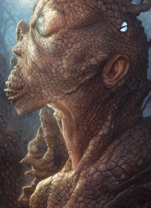 Image similar to adam sandler reptile eyes, pale skin. intricate, elegant, highly detailed, centered, digital painting, artstation, concept art, smooth, sharp focus, illustration, artgerm, tomasz alen kopera, peter mohrbacher, donato giancola, joseph christian leyendecker, wlop, frank frazetta