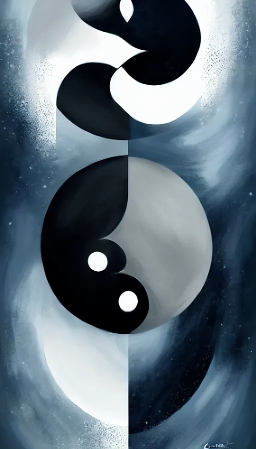 Image similar to Abstract representation of ying Yang concept, by Charlie bowater