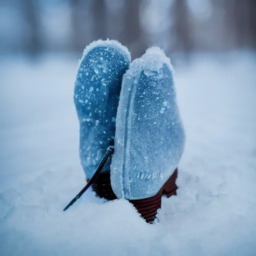 Image similar to unicorn mouse blue boots searching for food in the snow, macro shot, soft light of winter, award winning photo, national geographic,