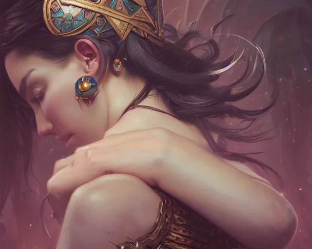 Image similar to photography of lorena alvarez ga ³ mez, deep focus, d & d, fantasy, intricate, elegant, highly detailed, digital painting, artstation, concept art, matte, sharp focus, illustration, hearthstone, art by artgerm and greg rutkowski and alphonse mucha