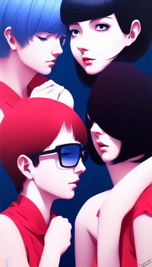 Image similar to the two complementary forces that make up all aspects and phenomena of life, by ilya kuvshinov