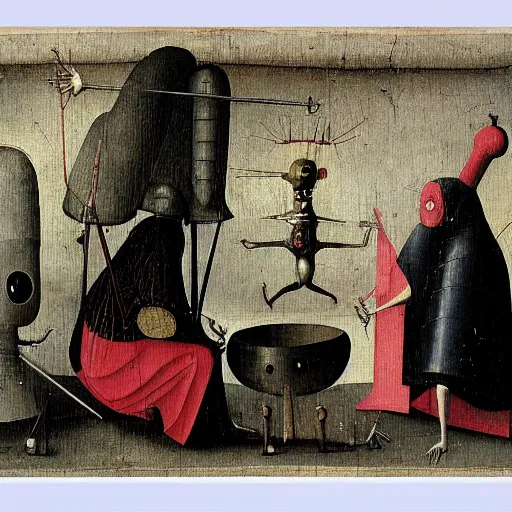 Prompt: robot by Hieronymus Bosch