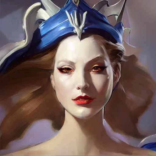 Image similar to greg manchess portrait painting of partially armored white queen from alice in wonderland as overwatch character, medium shot, asymmetrical, profile picture, organic painting, sunny day, matte painting, bold shapes, hard edges, street art, trending on artstation, by huang guangjian, gil elvgren, ruan jia, randy vargas, greg rutkowski