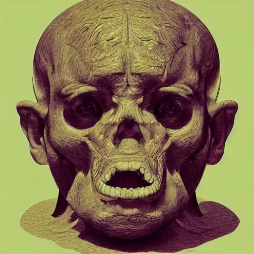 Image similar to human head with little monkeys inside it, digital art, hyper detailed