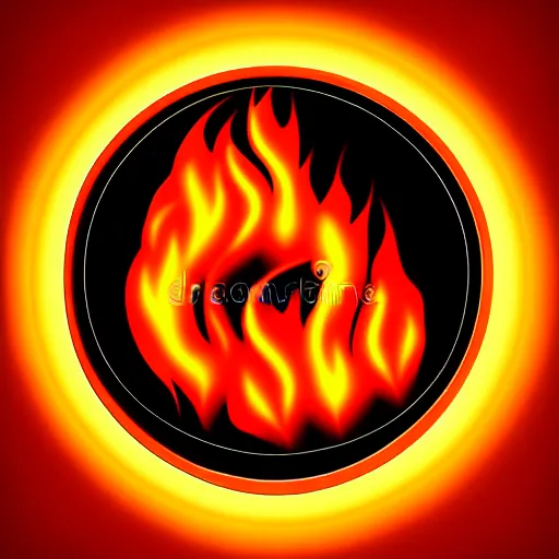 Prompt: logo spinning fire, illustration, smooth, flat colors