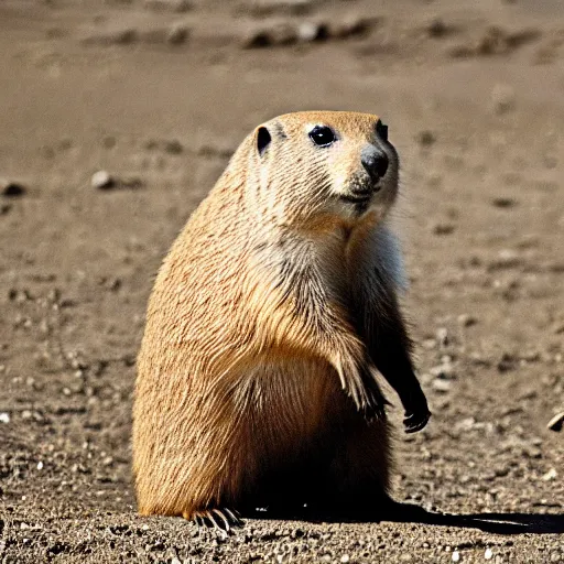 Image similar to a bear crossed with a prairie dog, award winning photograph