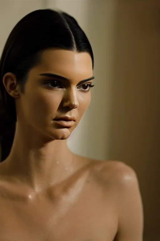 Prompt: film still of Kendall Jenner in the new Denis Villeneuve film, mysterious glamour, sexy, intriguing, film lighting, .