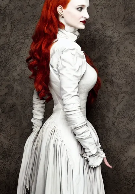 Image similar to sansa angeline jolie gessica chastain victorian vampire