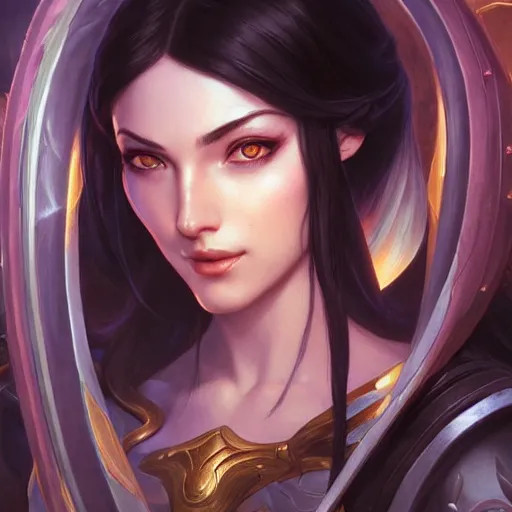 Image similar to perfectly - centered - portrait of irelia from league of legends, intricate, highly detailed, digital painting, artstation, concept art, smooth, sharp focus, illustration, unreal engine 5, 8 k, art by artgerm and greg rutkowski and alphonse mucha