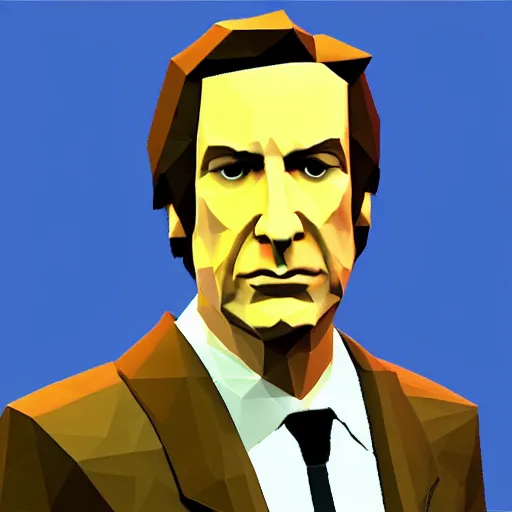 Image similar to low poly saul goodman, playstation 1 graphics