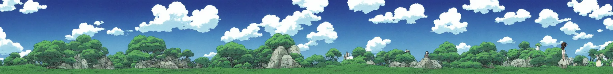 Image similar to A cloudy sky, by studio ghibli,