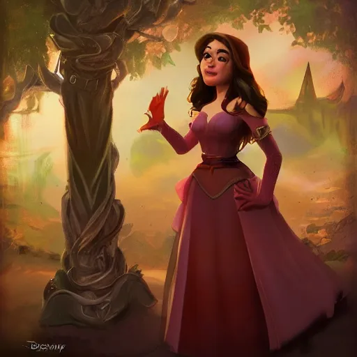 Prompt: beautiful latina female disneyland cast member waiting impatiently in purgatory, biblical fantasy, digital art, trending on artstation