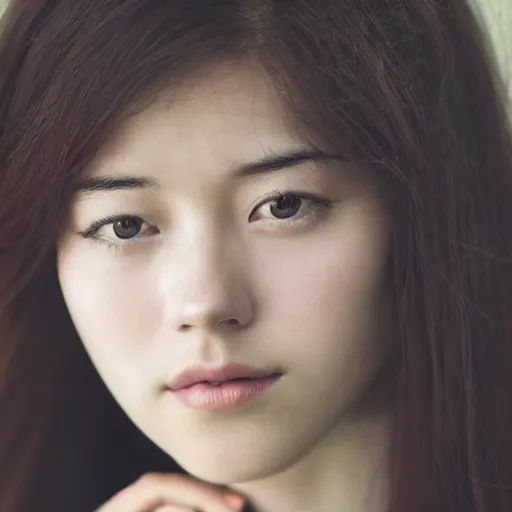 Prompt: a portrait photo of a beautiful young woman who looks like a korean mary elizabeth winstead