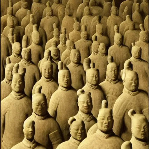 Image similar to A performance art. A rip in spacetime. Did this device in her hand open a portal to another dimension or reality?! terracotta warriors by Jean Delville, by William Gropper rigorous, ornate