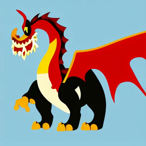 Image similar to vector art of welsh dragon and panda mixed, intercrossed, chimera, adobe illustrator