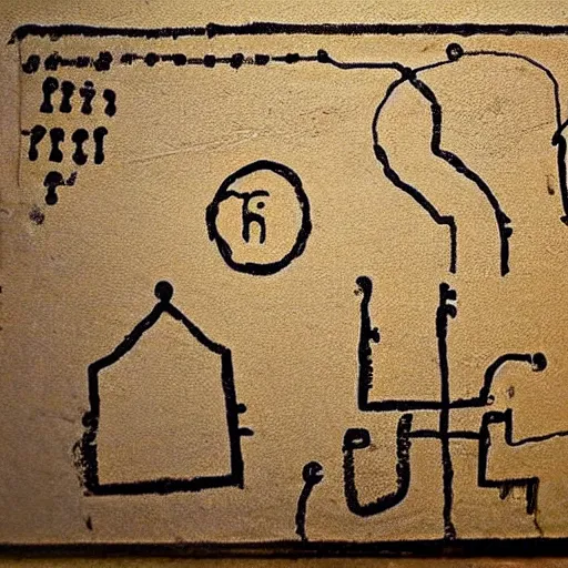 Prompt: original cave drawings of the Gameboy - estimated 600 BC