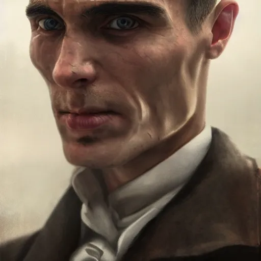 Image similar to Thomas Shelby, Cinematic Photo, Cinematic Shot, Boris Vallejo, Epic, 8k resolution, ArtStation, Hyperrealistic