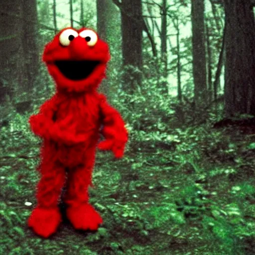 Prompt: found footage elmo, blair witch project