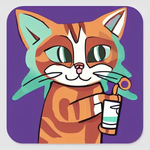 Image similar to surprised cat sticker illustration