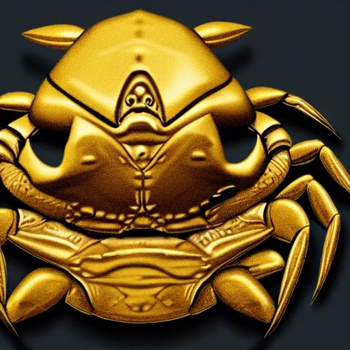 Image similar to magic golden mask designed based off a crab