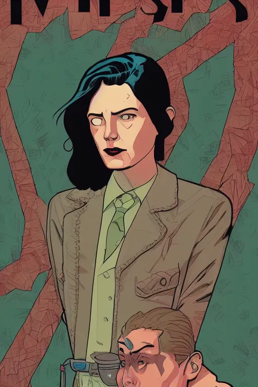 Image similar to Twin Peaks comic artwork cover by Tomer Hanuka