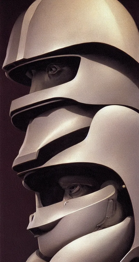 Prompt: beautiful extreme closeup portrait photo in style of frontiers in helmet Helmets of Emperor Charles V the Wise science fashion magazine September retrofuturism edition, highly detailed, soft lighting, elegant , lighting, 85mm , Edward Hopper and James Gilleard, Zdzislaw Beksinski, Wayne Barlowe , Steven Outram, highly detailed